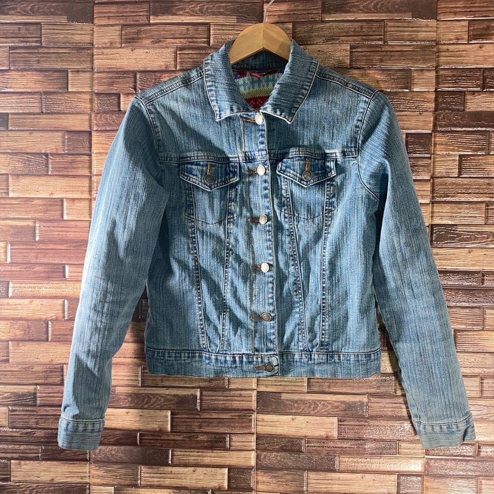 Juniors Size Medium Stretch Denim Insulated So Jacket
